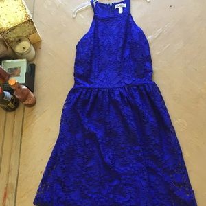 Elegant  lace Blue small mini dress